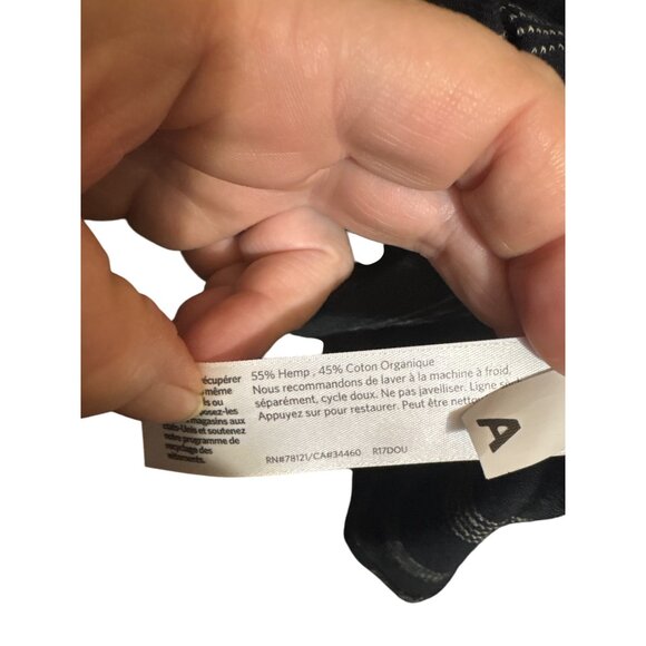 Eileen Fisher Womens V-Neck Striped Short Sleeve Shirt L Hemp & Organic Cotton - Picture 4 of 4